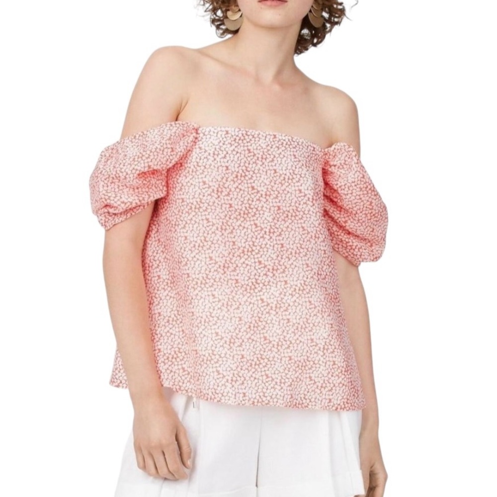Club Monaco floral off the shoulder lightweight cupro size 6 excellent condition